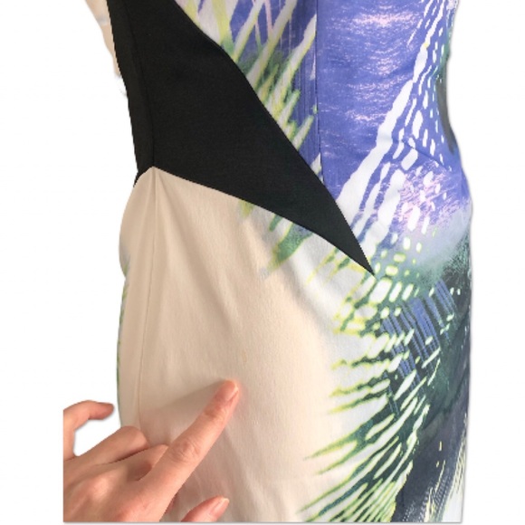 Karen Millen | Stretch Shift Dress | Tropics abstract Print | Sz 6 - Picture 5 of 12